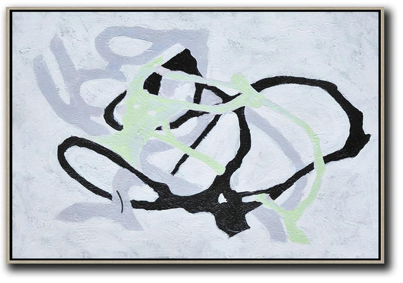 Hand Painted Extra Large Abstract Painting,Hand-Painted Oversized Horizontal Minimal Art On Canvas,Bedroom Wall Decor